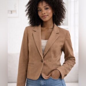 Vintage Prestige Petites Camel Tailored Blazer – Size 10